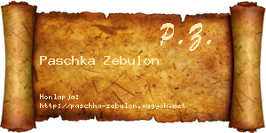 Paschka Zebulon névjegykártya